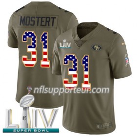 Maillot Homme San Francisco 49ers Raheem Mostert 31 Nike 2017 Salute To Service USA Flag 2020 Super Bowl LIV